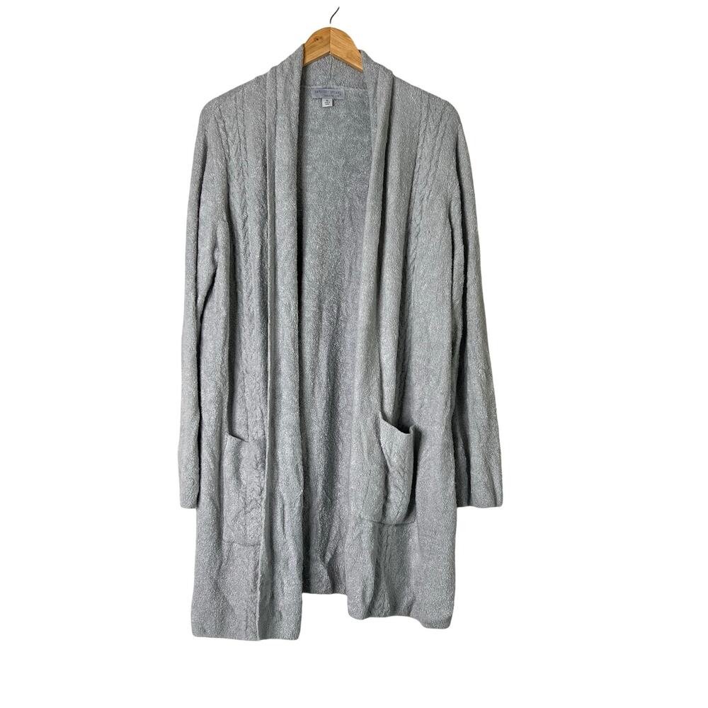 A513603 BAREFOOT DREAMS CozyChic Lite Essential Cable Cardigan Blue Water XL